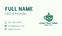 Green Organic Hot Tea Business Card Design