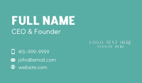 White Generic Business Business Card
