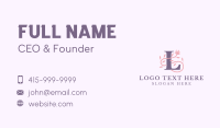 Floral Spa Letter L Business Card