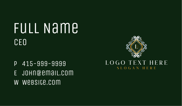 Elegant Luxury Ornament Business Card Design