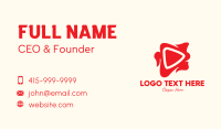 Red Fiery Media Player Business Card