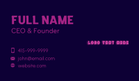 Bright Neon Wordmark Business Card Design