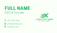 Green Speed Motion Letter X Business Card Design