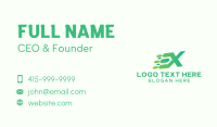 Green Speed Motion Letter X Business Card