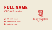 Red Chinese Ox  Business Card Design