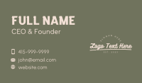 Hipster Brand Wordmark Business Card Design