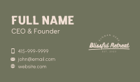 Hipster Brand Wordmark Business Card