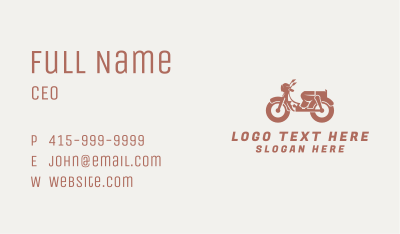 Brown Retro Scooter Business Card