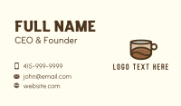 Brown Coffee Bean Cup Business Card