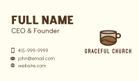 Brown Coffee Bean Cup Business Card