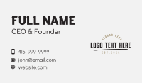 Retro Sports Wordmark Business Card