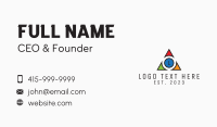 Multicolor Triangle Tech Letter Business Card