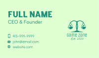 Teal Pharmaceutical Balance Scale Business Card