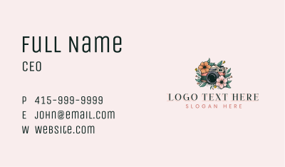 Floral Camera Photography Business Card Image Preview