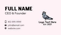 Cartoon Dove Bird  Business Card Design