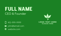 Green Organic Vegan Emblem Business Card