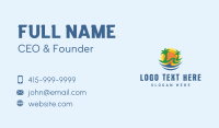 Palm Tree Beach Sun Business Card Design