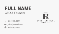 Gray Letter R Company Business Card