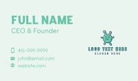 Teal Coronavirus Mascot Business Card