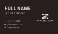 Elegant Origami Letter Z Business Card Design