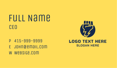 Electric Clenched Fist Business Card