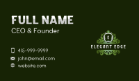 Elegant Crown Leaves Business Card Image Preview