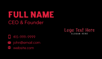 Casual Handwritten Wordmark Business Card Design