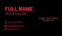 Casual Handwritten Wordmark Business Card