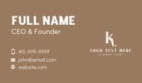 Elegant Company Letter K Business Card Design