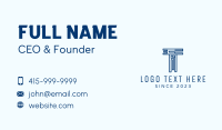 Digital Blue Letter T Business Card