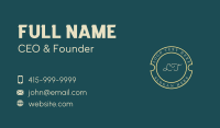 Yellow Cursive Company Business Card