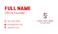 Blue Red Compass Letter S Business Card