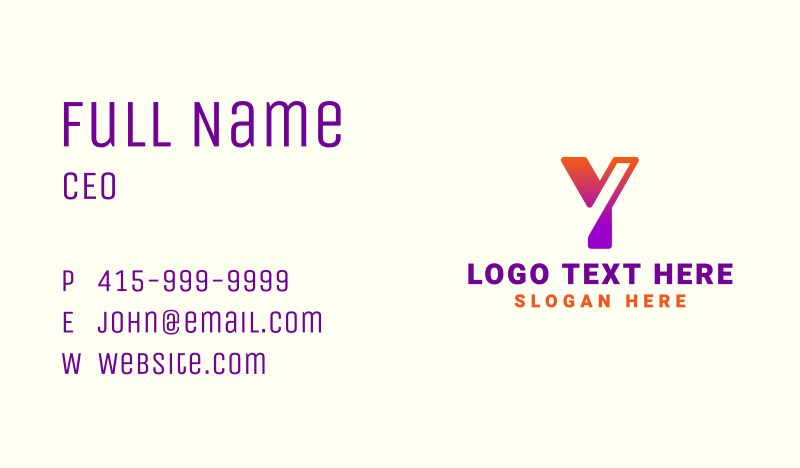 Company Business Card example 1