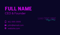 Neon Business Wordmark Business Card