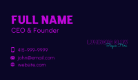 Neon Business Wordmark Business Card Image Preview