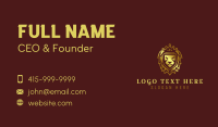 Gold Shield Lion Royalty Business Card
