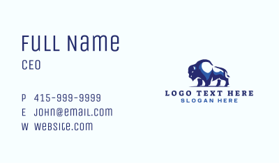 Bison Bull Wildlife Business Card