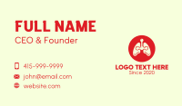 Red Respiratory Lungs Business Card