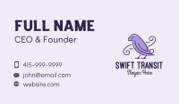 Purple Sparrow Bird  Business Card Image Preview