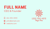 Red Flower Vine Business Card Design