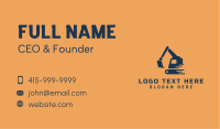 Blue Backhoe Construction Business Card