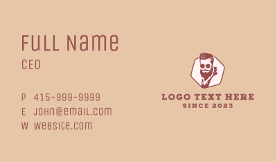 Hipster Man Barbershop Business Card Image Preview