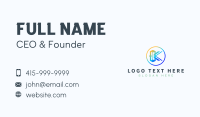 Tech Letter K Geometric Business Card Design