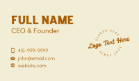 Brown Retro Wordmark Business Card