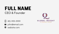Stylish Calligraphy Letter Q Business Card