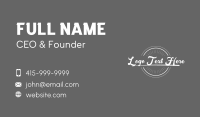 White Script Circle Business Card