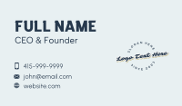 Round Retro Wordmark Business Card