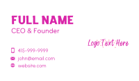 Pink Handwritten Wordmark Business Card Design