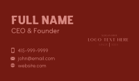 Pink Minimalist Wordmark Business Card