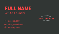 Classic Sporty Wordmark Business Card